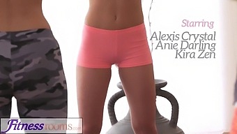 Yoga Instructors In The Gym Get Kinky With A Fitness Teen Wearing A Strap-On